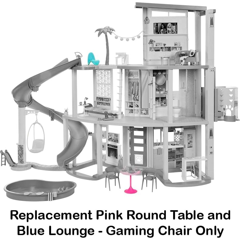 Piezas de Repuesto Barbie HMX10 - Mesa Rosa y Sillón Azul
