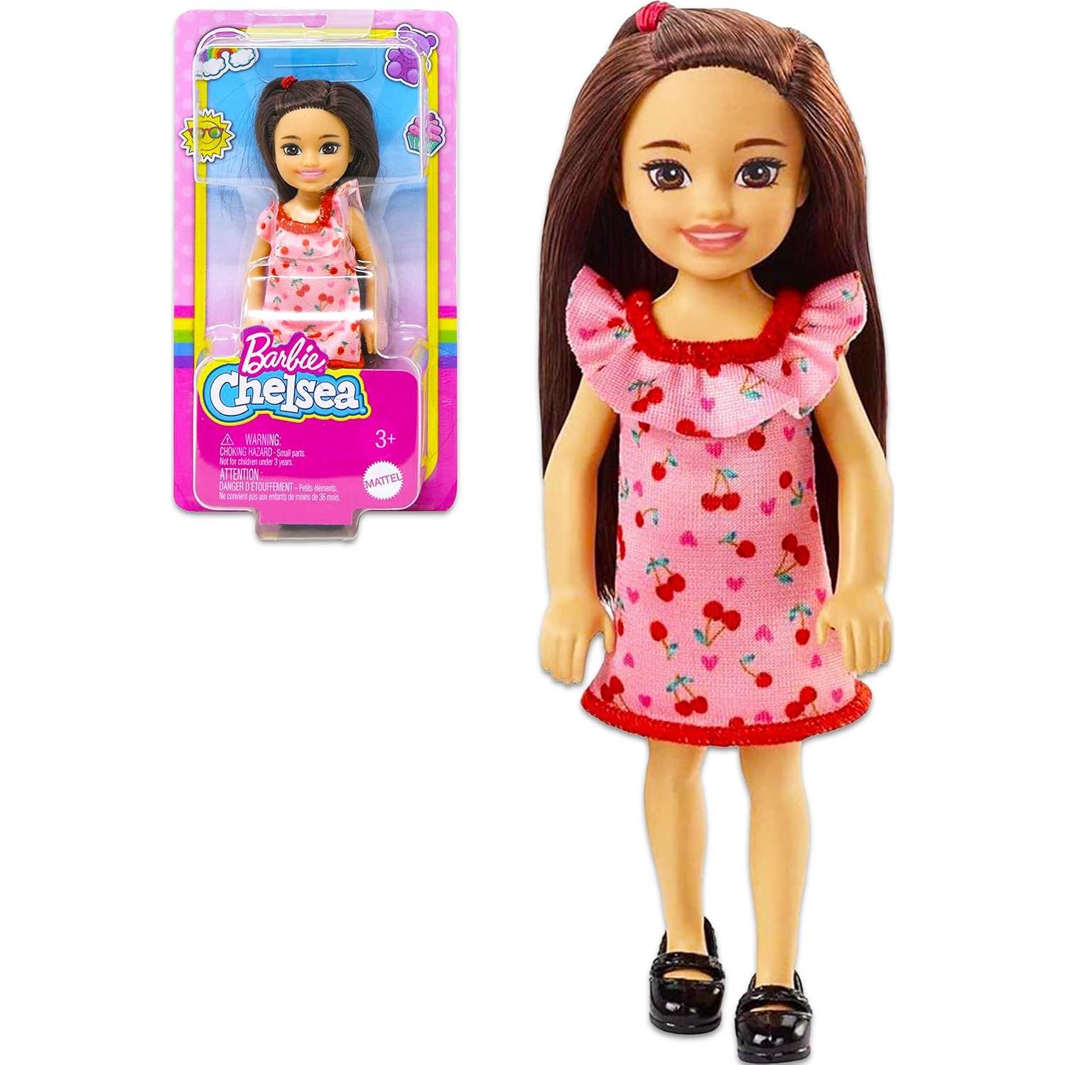 Set de Juego Muñeca Mini Barbie Chelsea + Libro y Stickers
