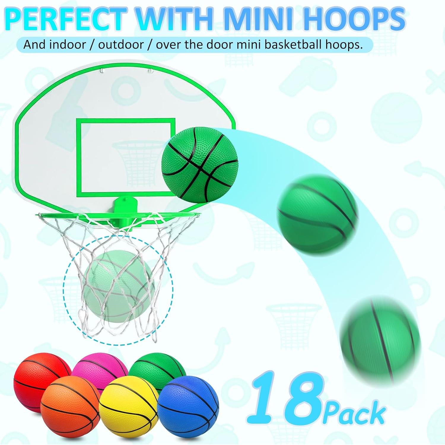18 Piezas Mini Balones de Baloncesto 12,7 cm Oleitodh