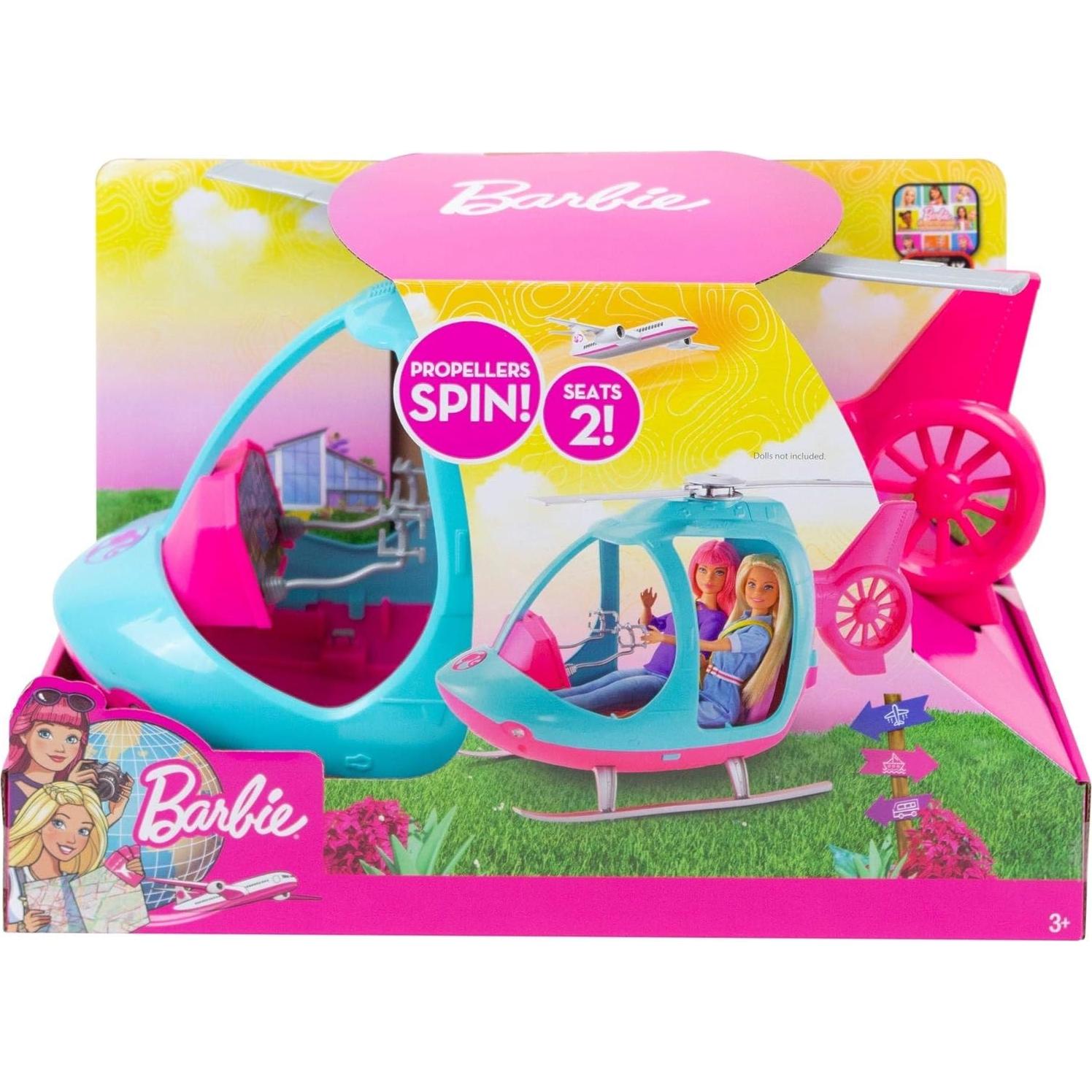 Helicóptero Barbie Rosa y Azul - Vehículo de Muñeca MATTEL