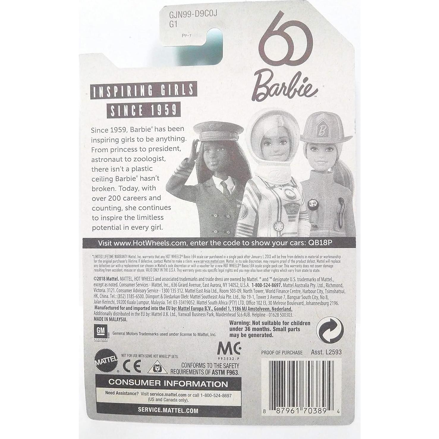 Hot Wheels Barbie Corvette Stingray 2014 1:64 Escala