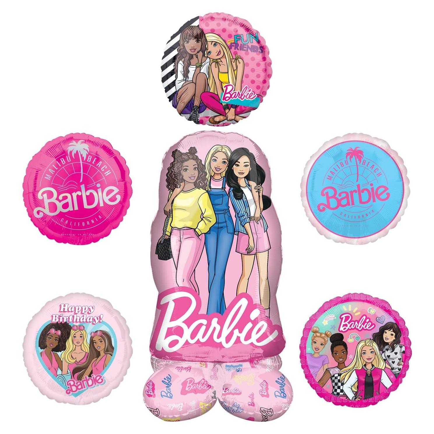 Ramo de Globos de Foil Barbie Anagram - Fiesta Cumpleaños