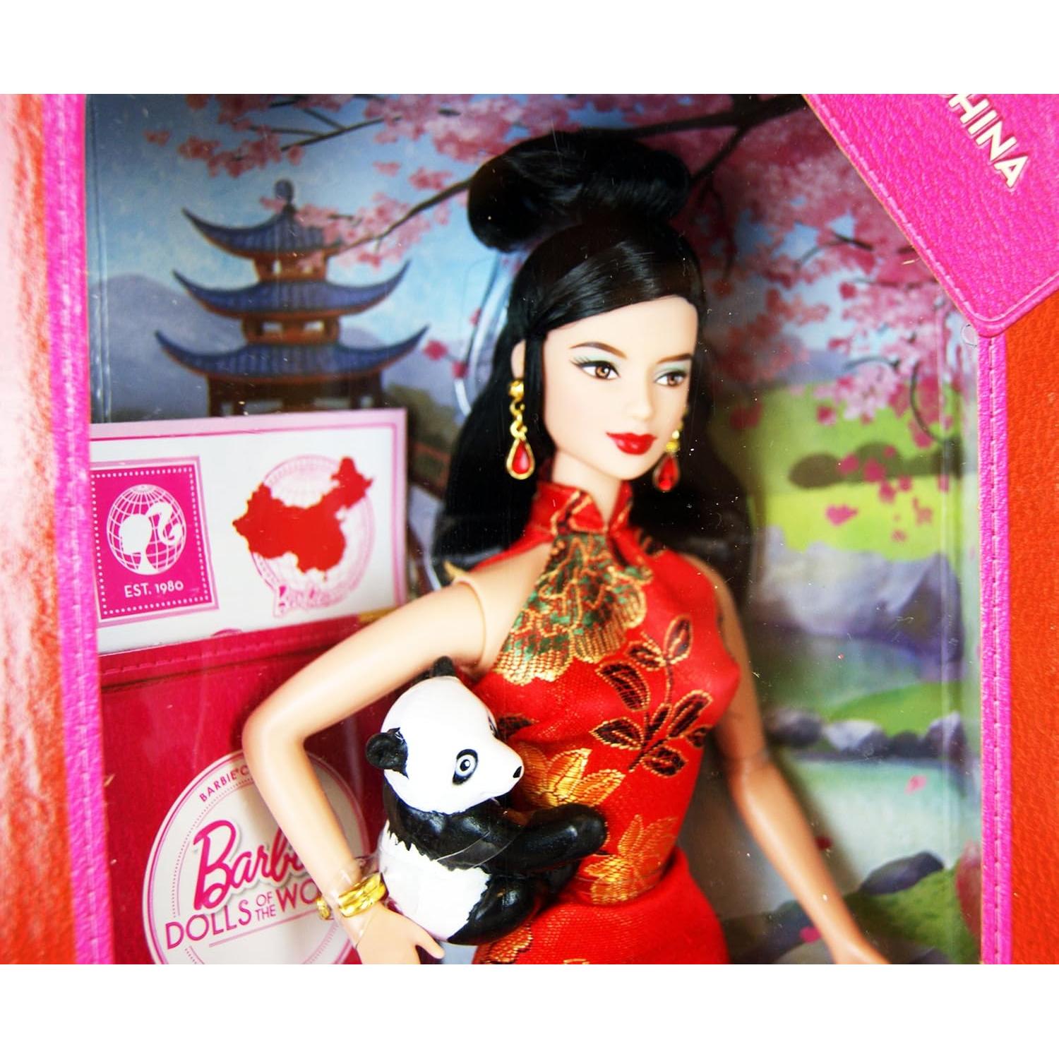 Muñeca Barbie Coleccionista China con Panda y Accesorios