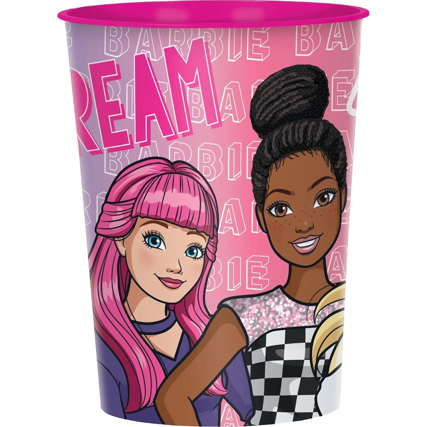 Paquete Fiesta Cumpleaños Barbie Dream 12 Vasos Reutilizables