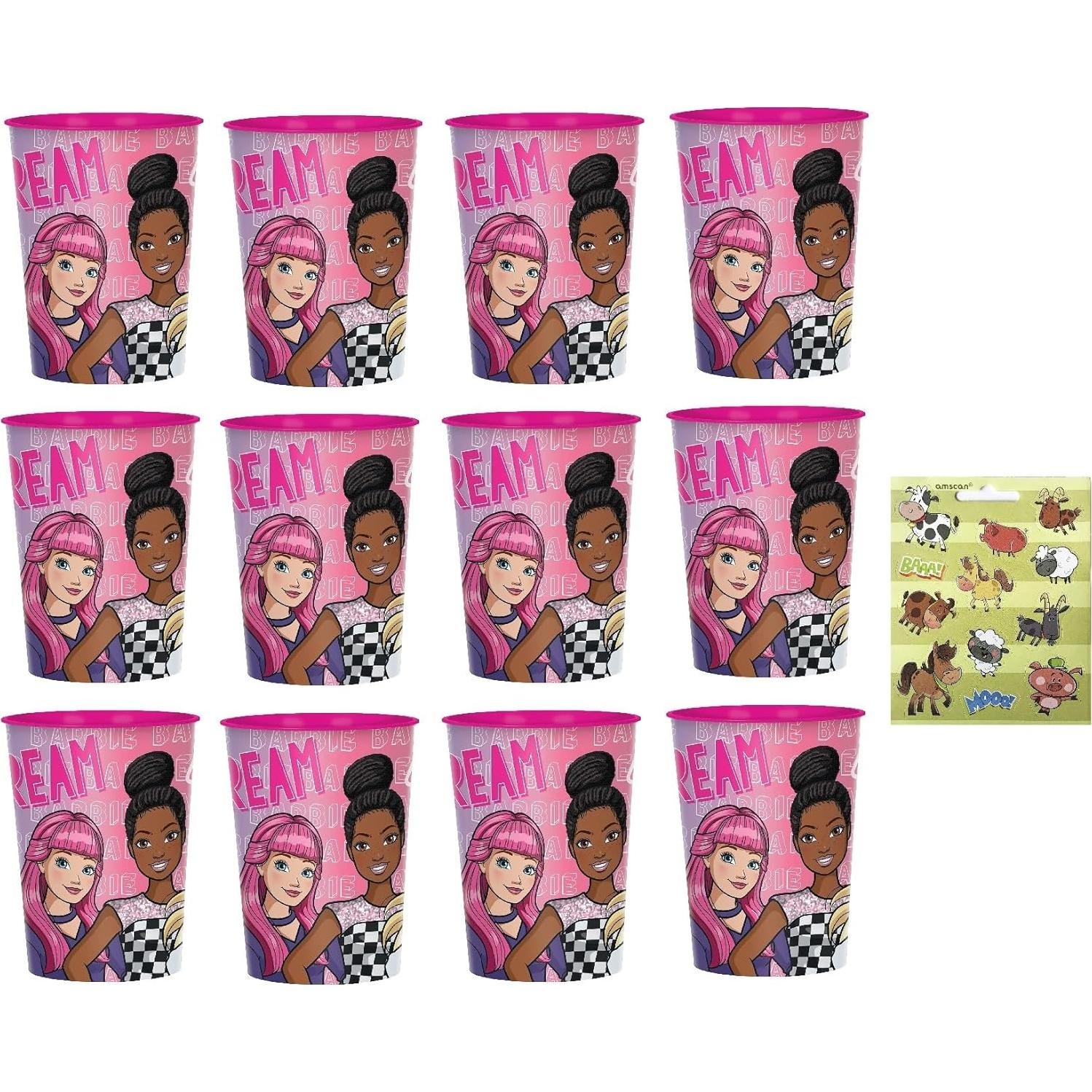 Paquete Fiesta Cumpleaños Barbie Dream 12 Vasos Reutilizables