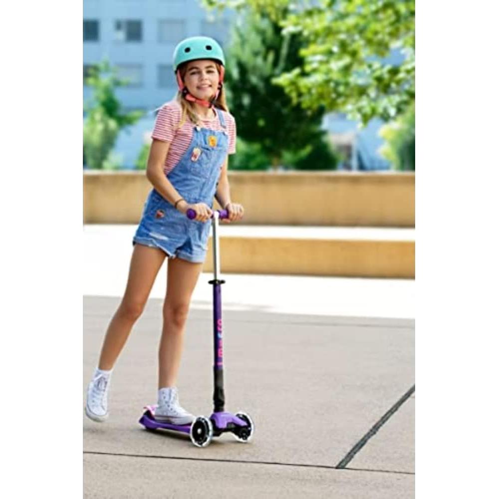 Scooter Micro Maxi Deluxe Plegable LED para Niños 5-12 Años