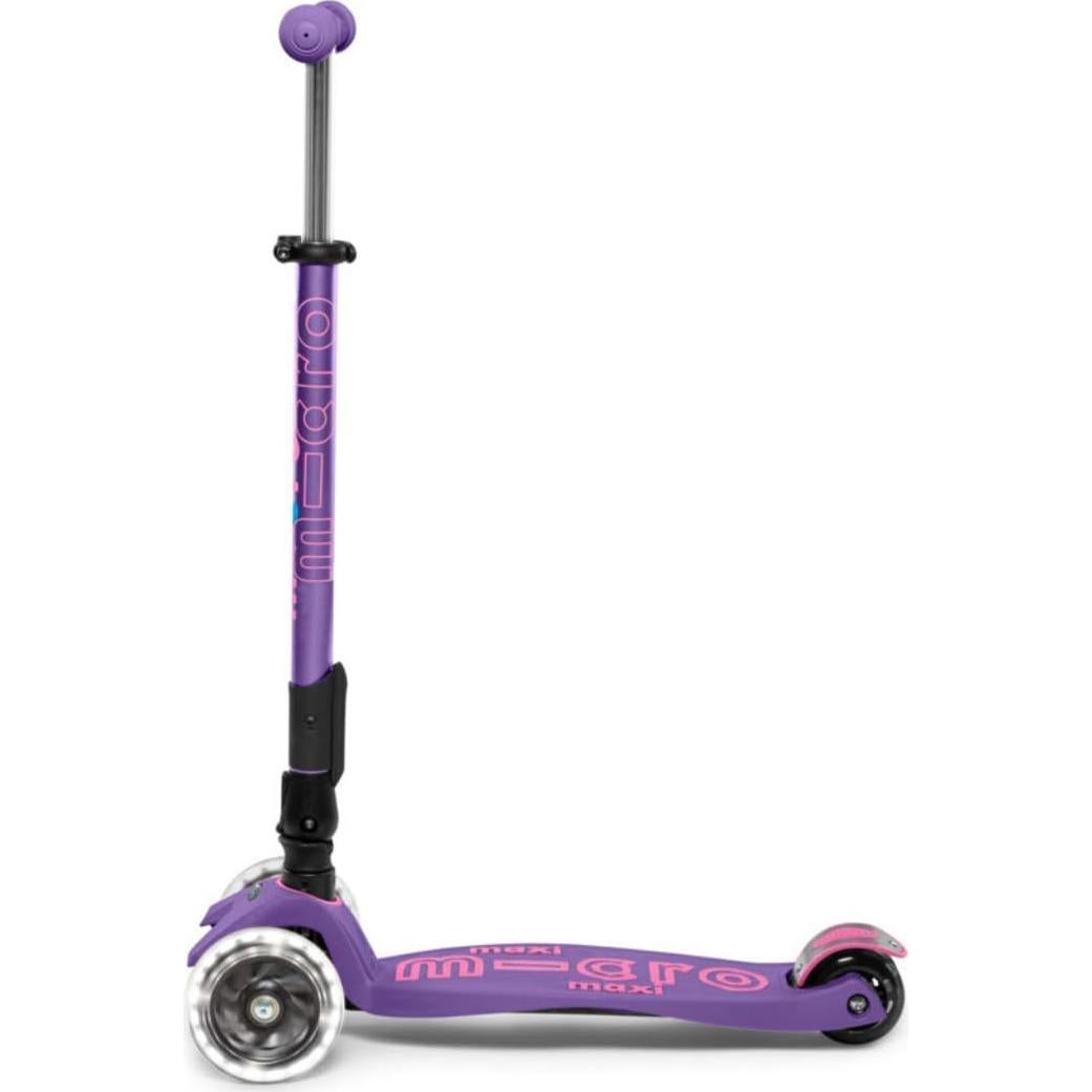 Scooter Micro Maxi Deluxe Plegable LED para Niños 5-12 Años