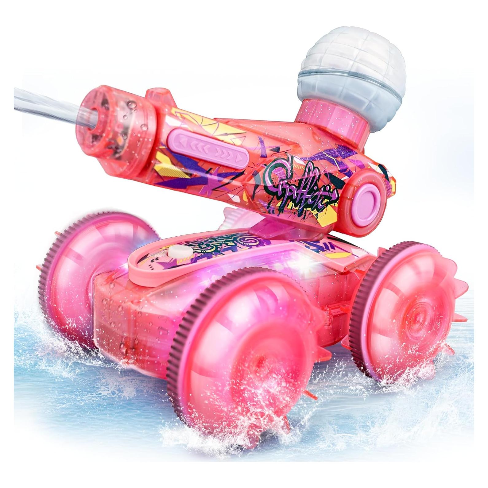 Coche Anfibio Control Remoto BEZGAR Rosa 17.5x13.5cm