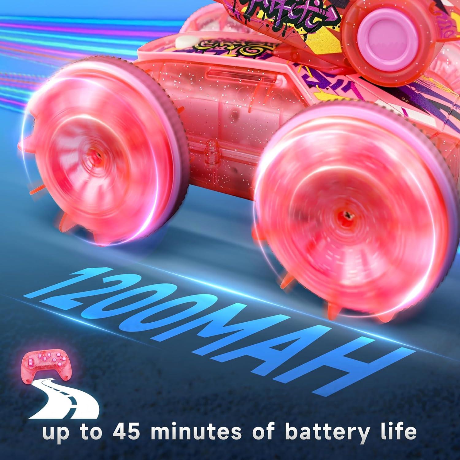 Coche Anfibio Control Remoto BEZGAR Rosa 17.5x13.5cm