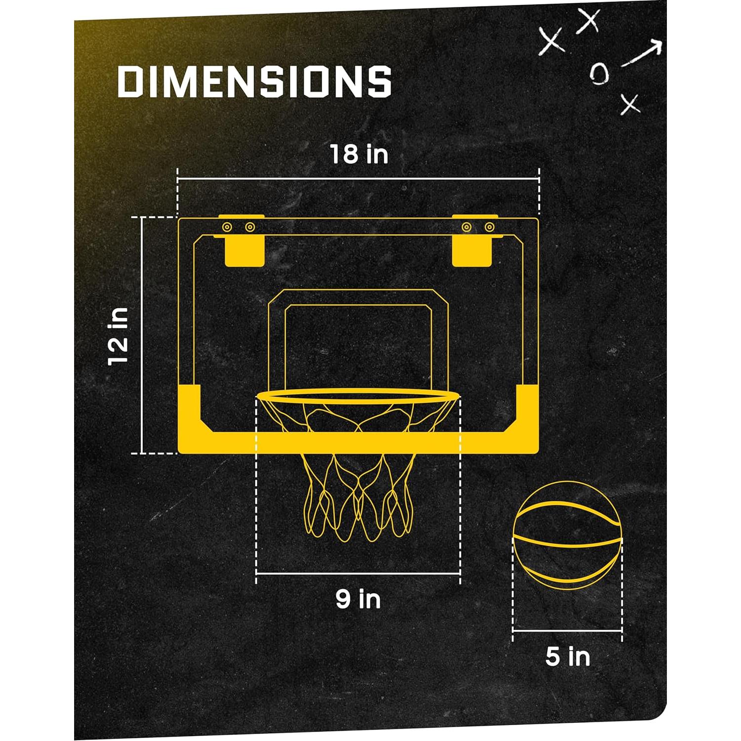 Aro de Baloncesto Mini SKLZ Pro - Montaje en Puerta - Incluye Balón