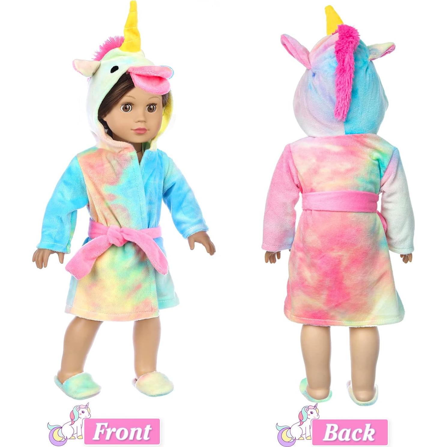 Ropa para muñecas 18" XFEYUE disfraz unicornio y bolsa dormir