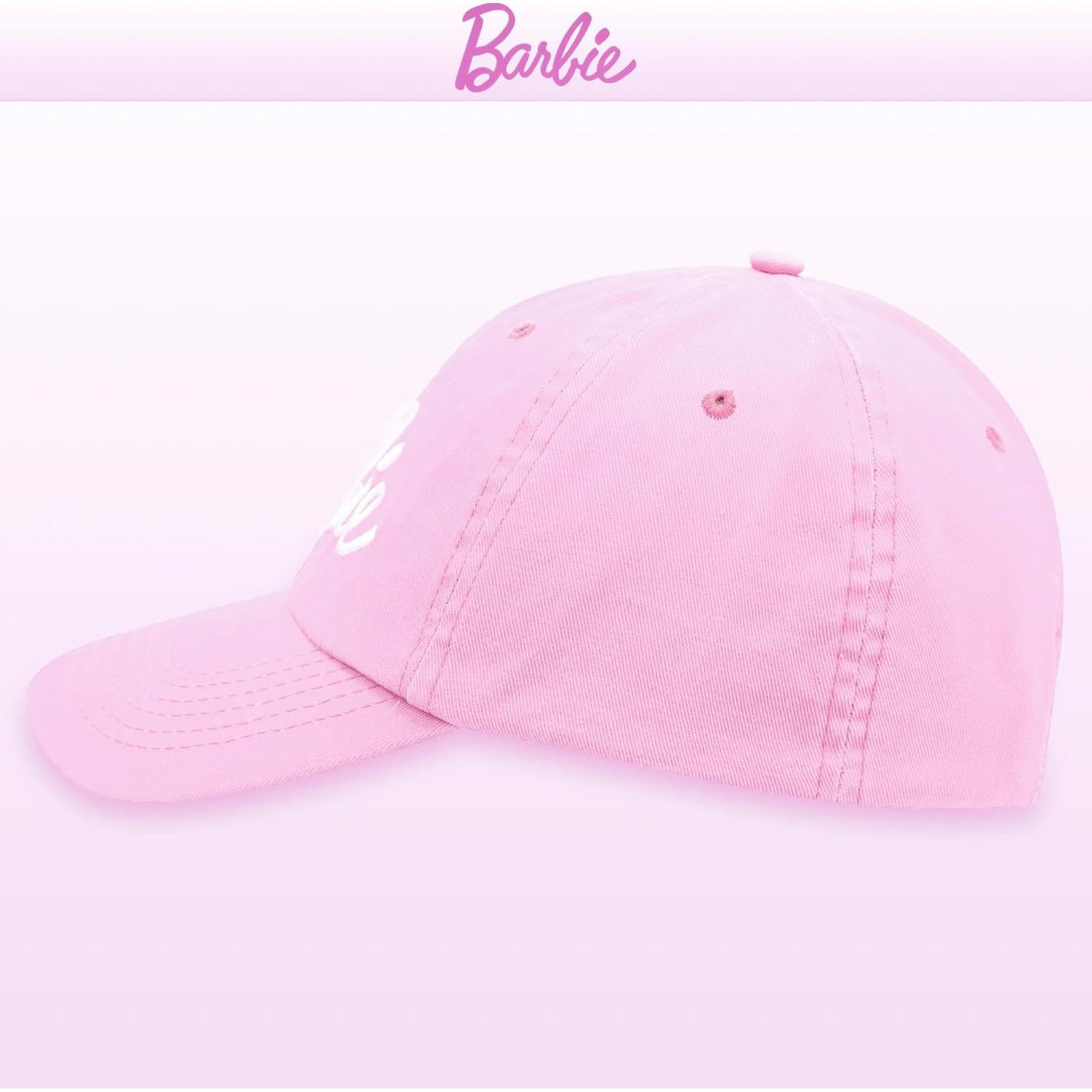 Gorra de Algodón Suave para Mujeres Barbie Rosa Curvada