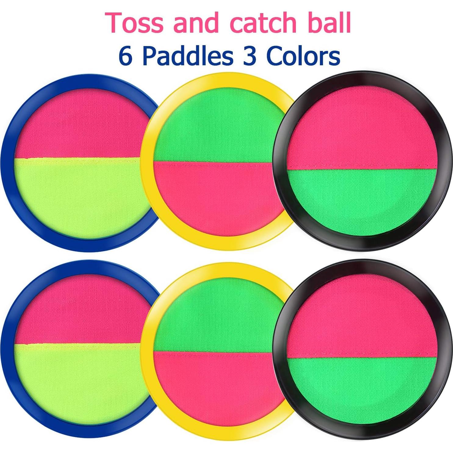 Conjunto de Palas y Pelotas Aneco Toss and Catch - 6 Unidades