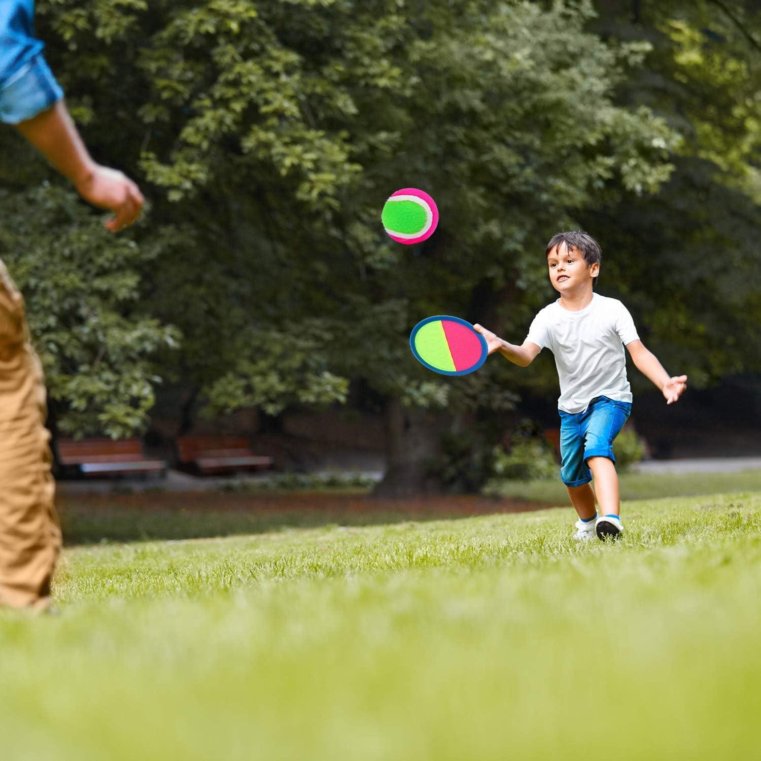 Conjunto de Palas y Pelotas Aneco Toss and Catch - 6 Unidades