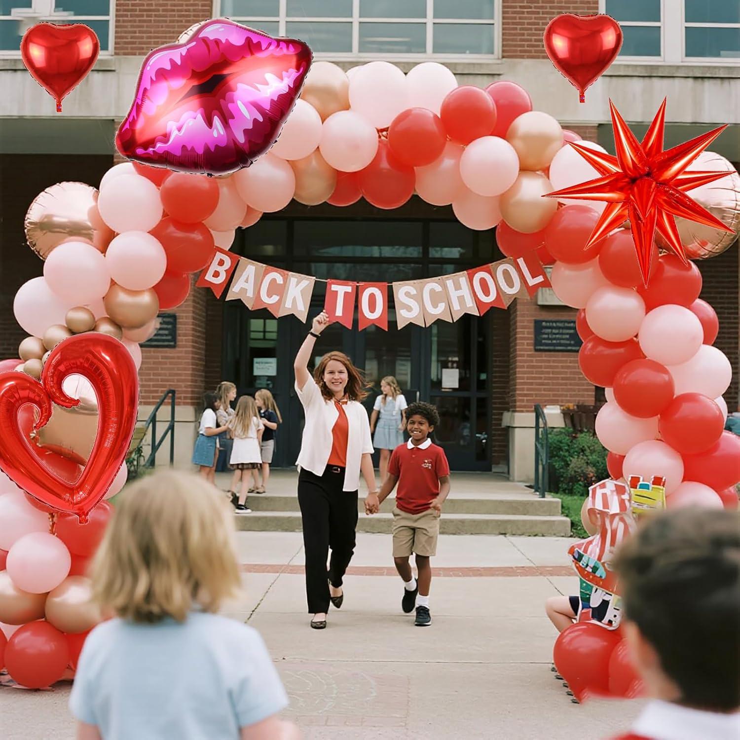 Arco de Globos Rosa Rojo Dorado KARLURE 138 Piezas Decoración Fiesta