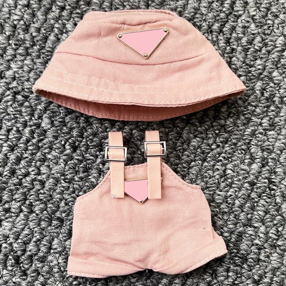 Conjunto de Ropa para Muñecas 17cm - Sombrero y Overoles Rosa