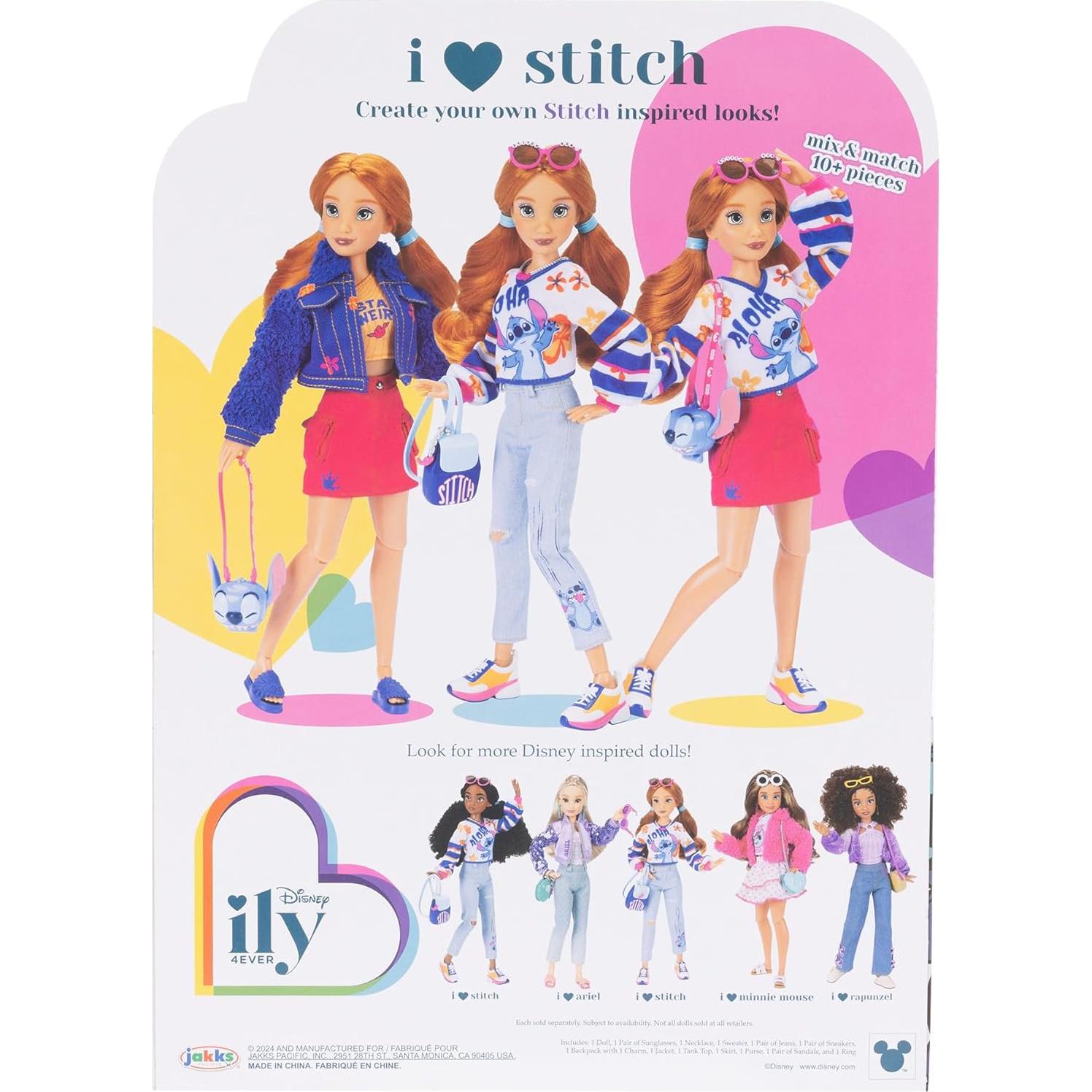 Muñeca I ♥ Stitch Disney ily 4EVER 29 cm con 2 Conjuntos