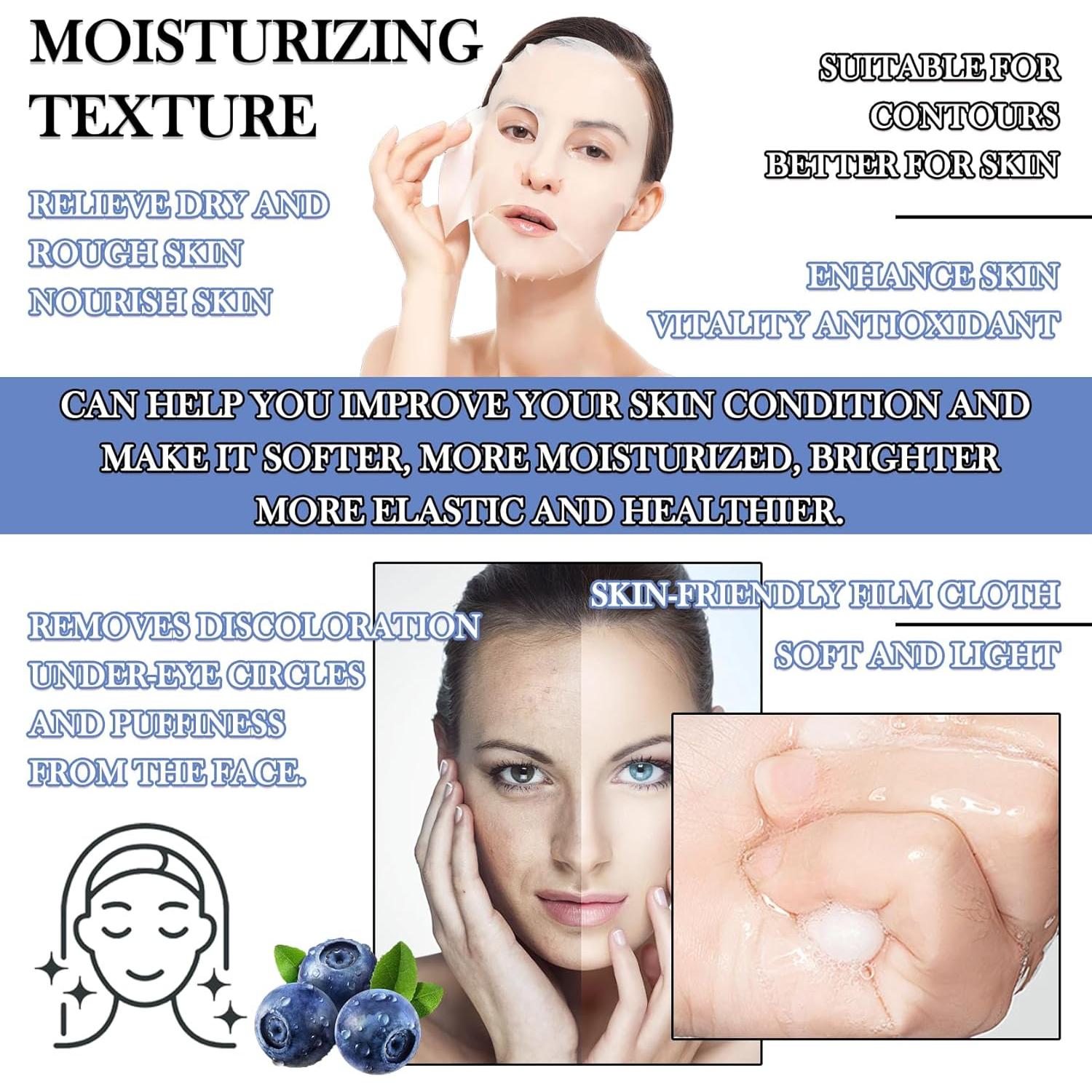 Conjunto de 22 Mascarillas Faciales Hidratantes LZYLLS