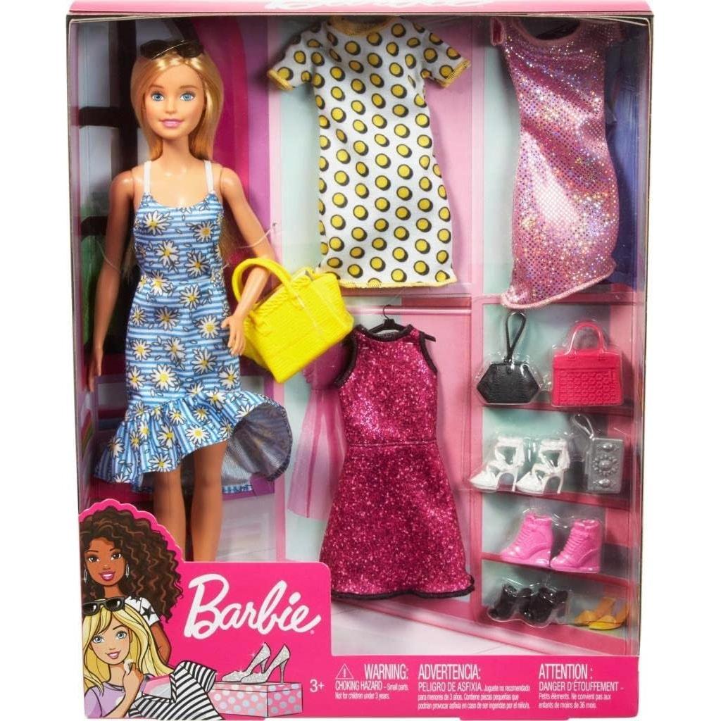 Muñeca Barbie con 4 looks y accesorios de moda Mattel