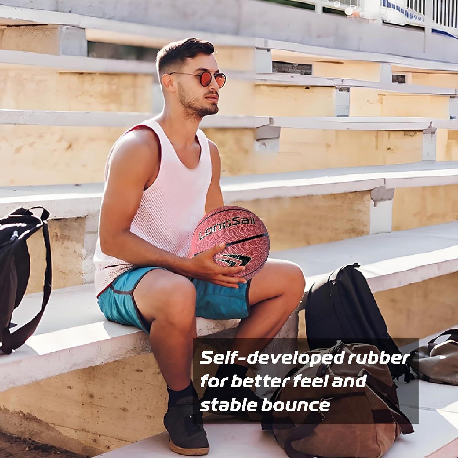 Balón de Baloncesto Longsail Tamaño 7 Goma 29.5 cm