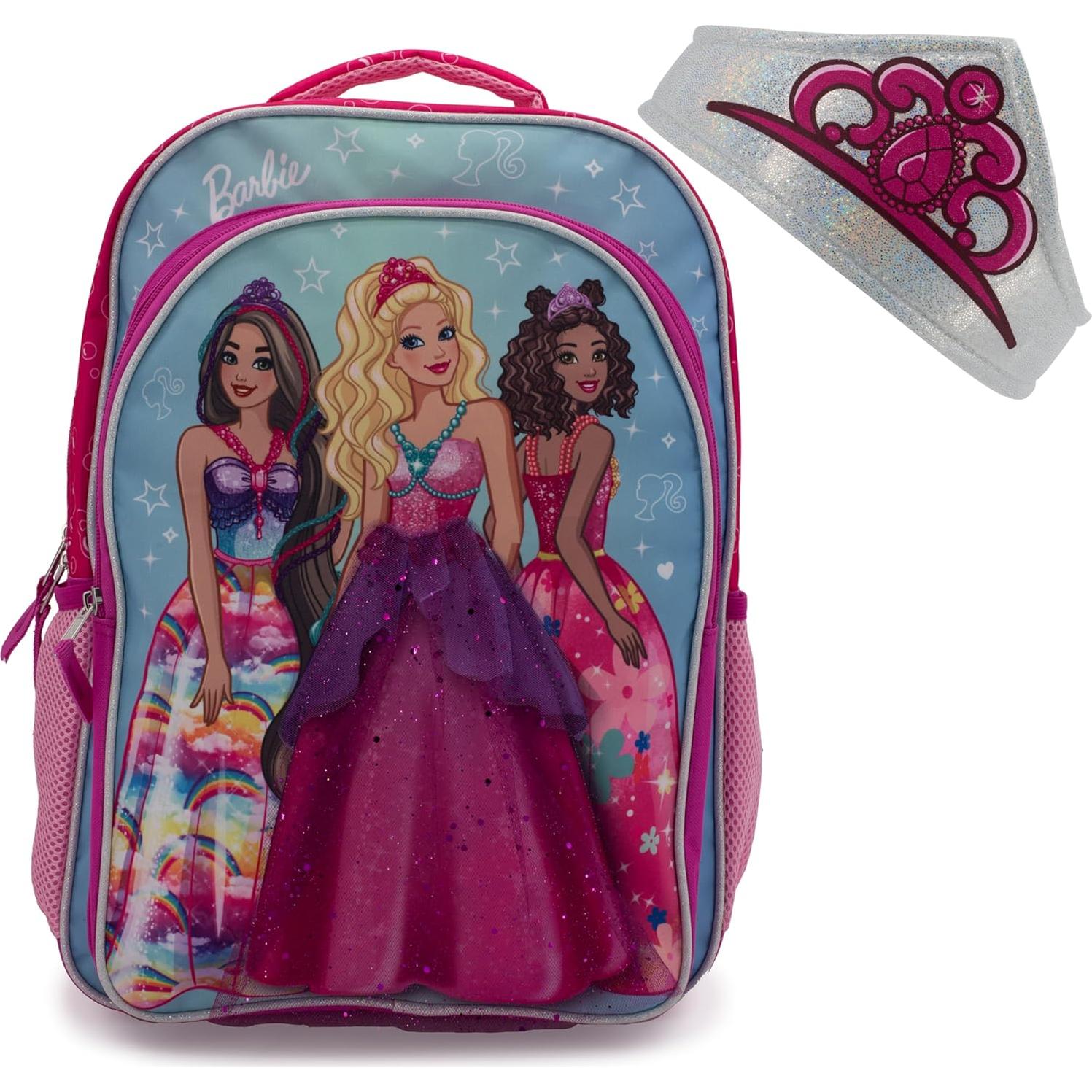 Mochila Escolar de Barbie 16" (40.64 cm) con Tiara y Falda 3D