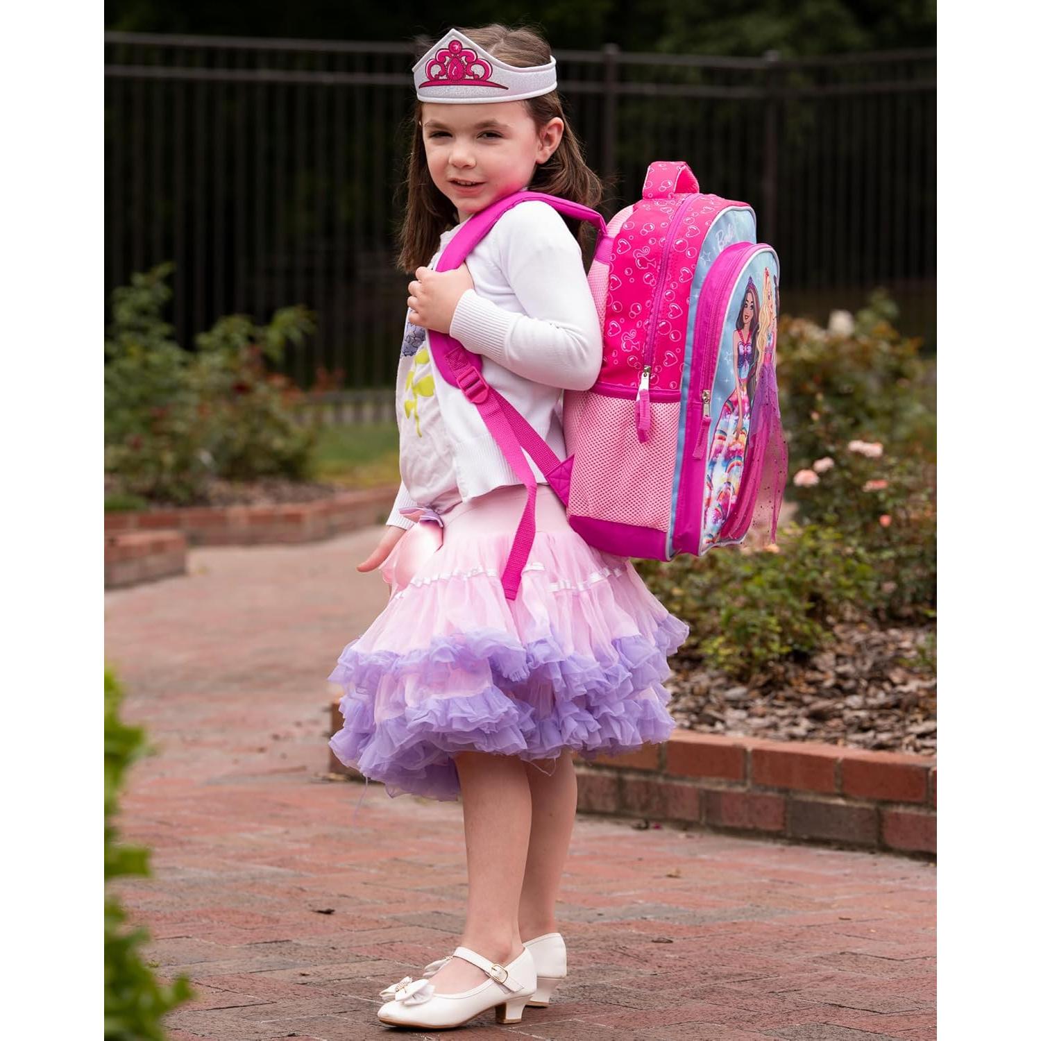 Mochila Escolar de Barbie 16" (40.64 cm) con Tiara y Falda 3D