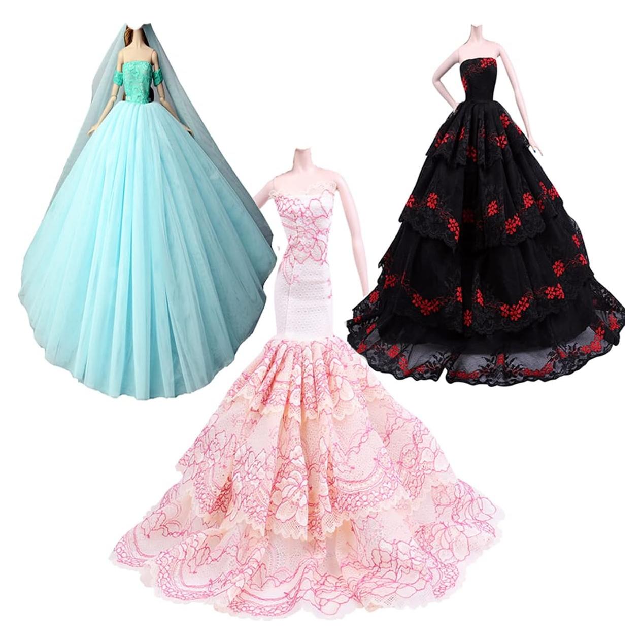 Conjunto de 3 Vestidos Vintage para Muñeca 29cm Lance Home