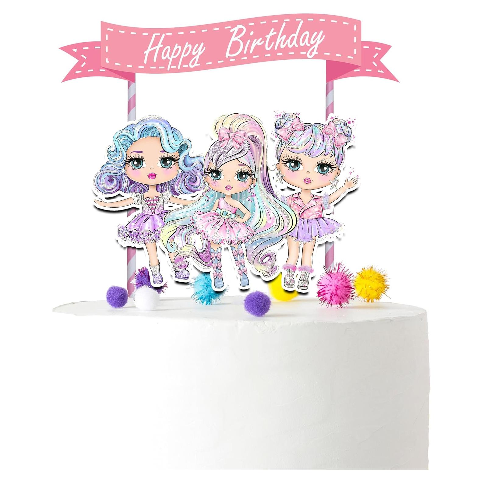 Adorno de pastel de muñecas PC 20x17 cm para cumpleaños