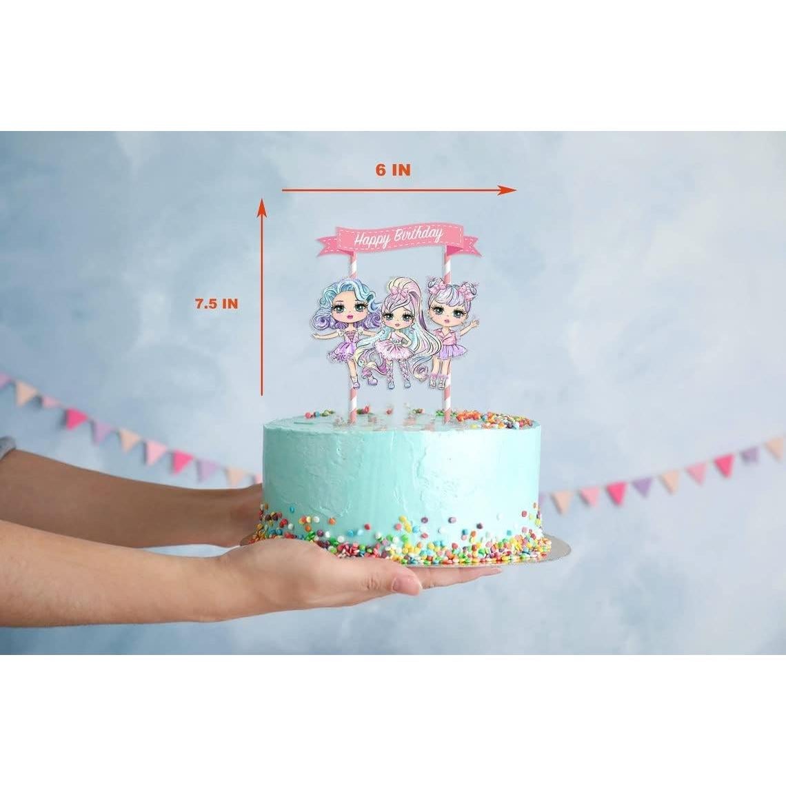 Adorno de pastel de muñecas PC 20x17 cm para cumpleaños
