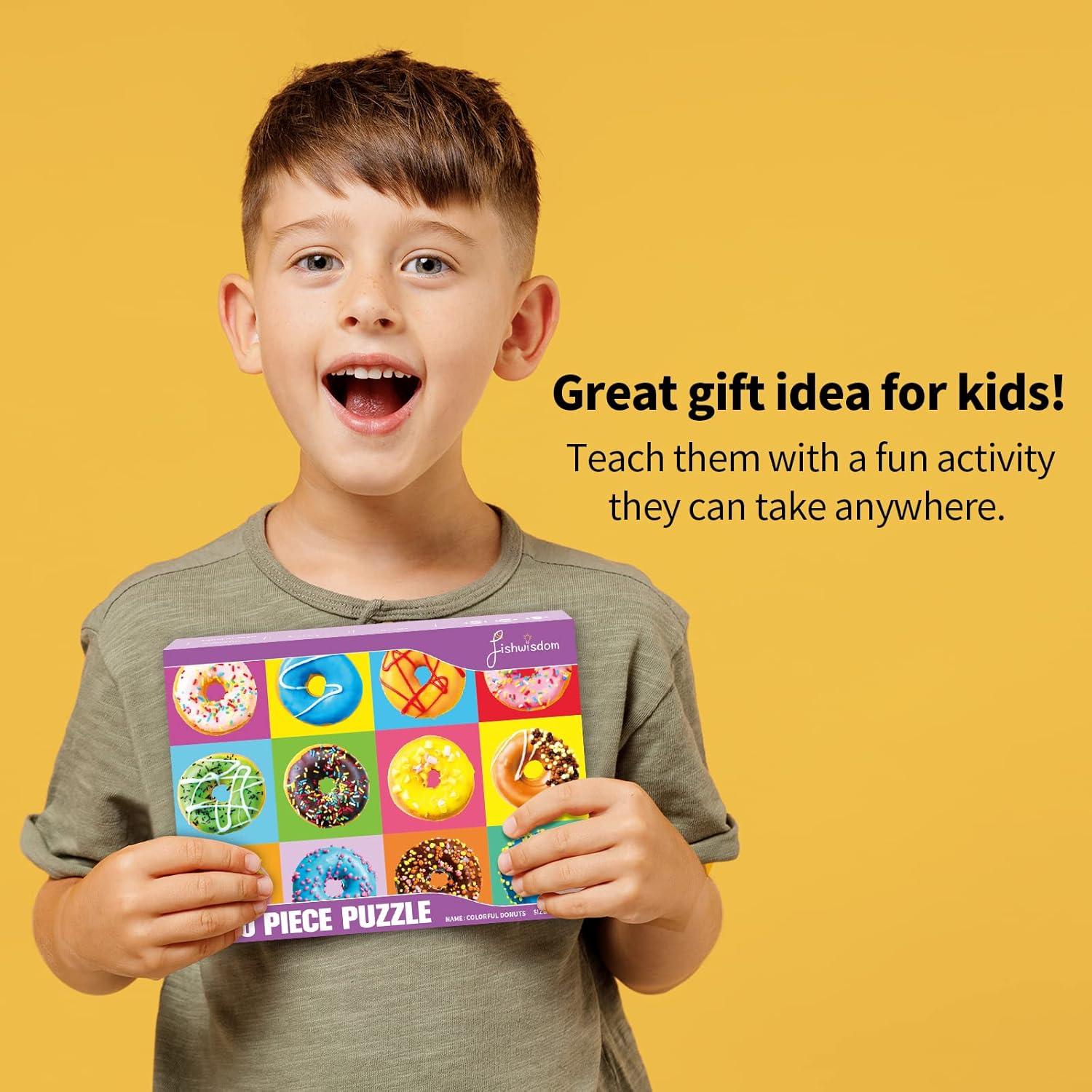 Rompecabezas de 100 Piezas Donas Fishwisdom 40x30 cm