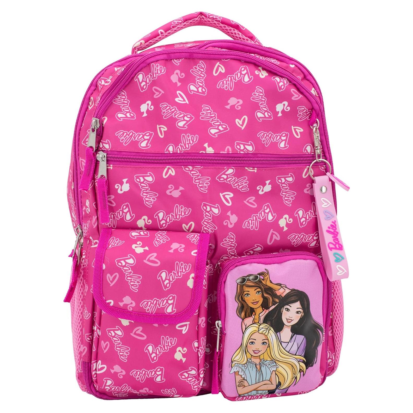 Mochila Escolar Barbie para Niñas 40.64 cm Rosa con Bolsillos