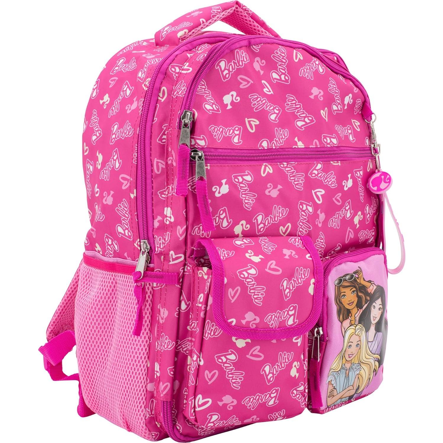 Mochila Escolar Barbie para Niñas 40.64 cm Rosa con Bolsillos