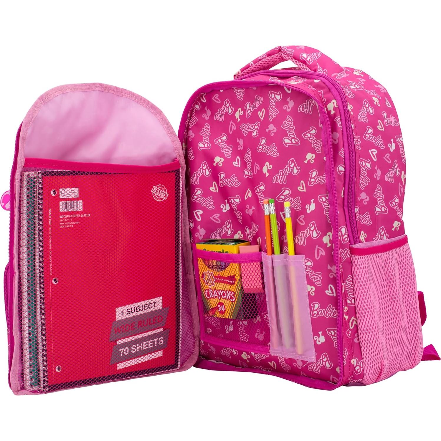 Mochila Escolar Barbie para Niñas 40.64 cm Rosa con Bolsillos