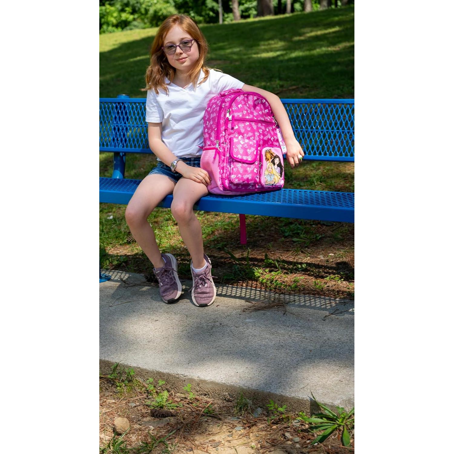 Mochila Escolar Barbie para Niñas 40.64 cm Rosa con Bolsillos