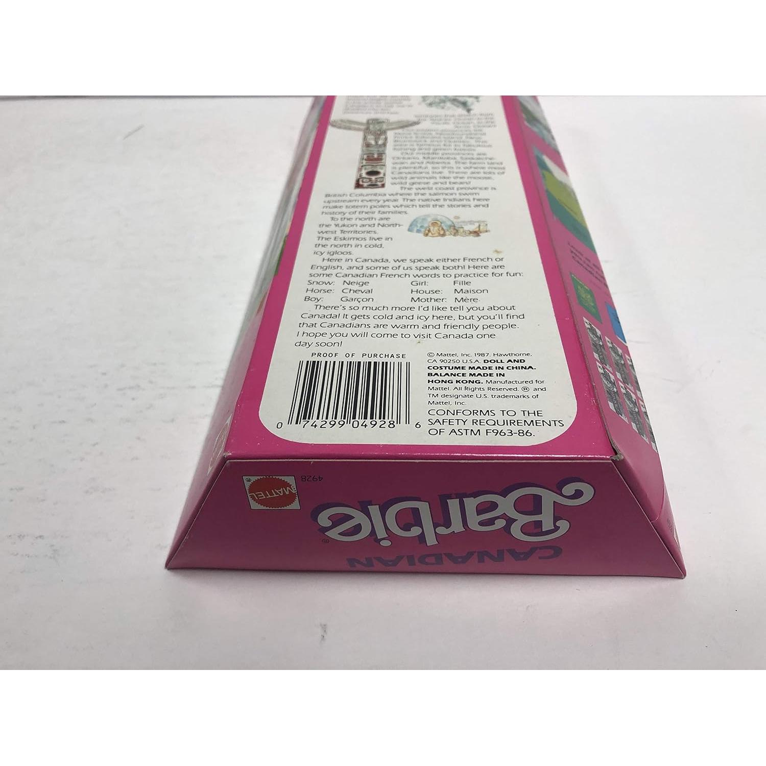 Muñeca Barbie Canadiense 1987 Mattel Edición Especial