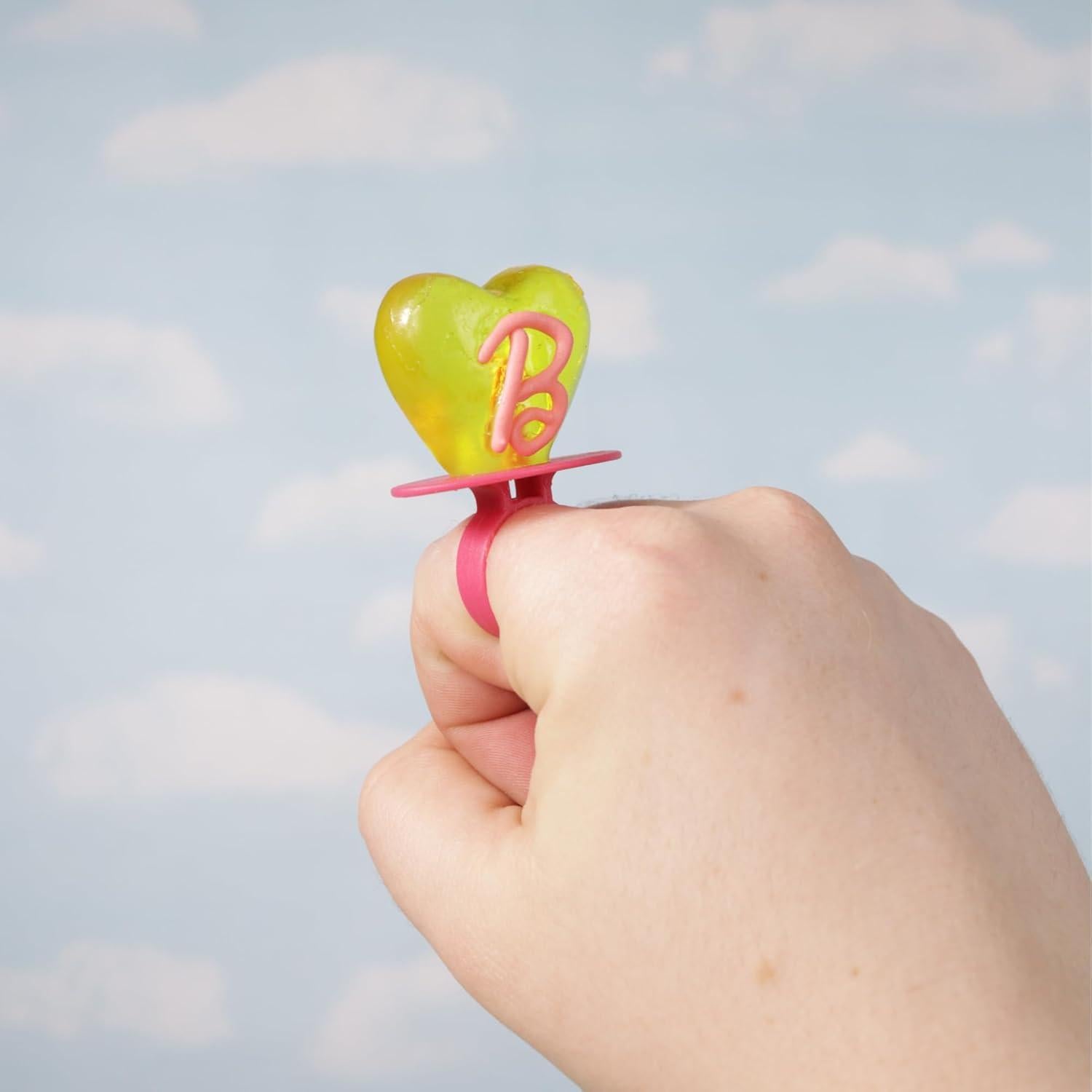 Anillos de Lollipop Barbie - 18 Unidades, Sabor Frutal