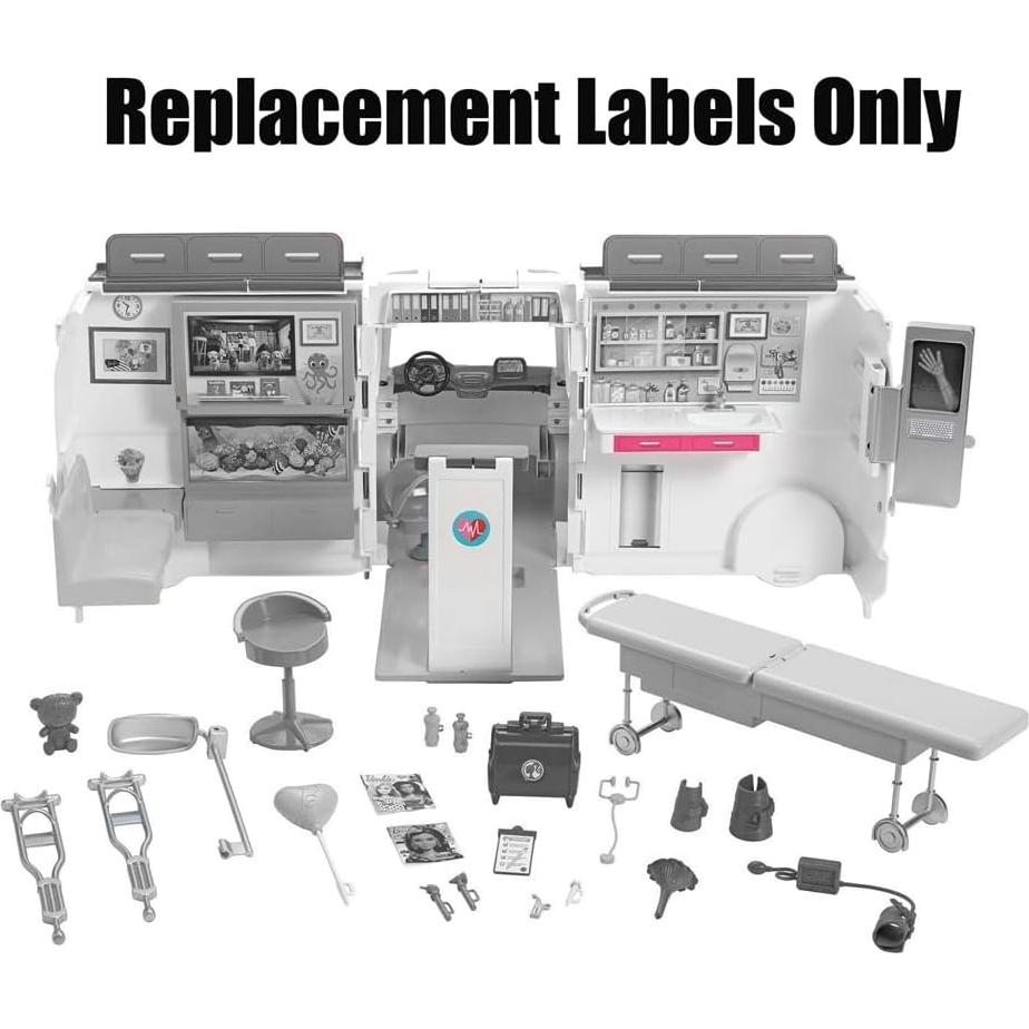 Etiquetas de Repuesto para Juego de Muñeca Barbie FRM19