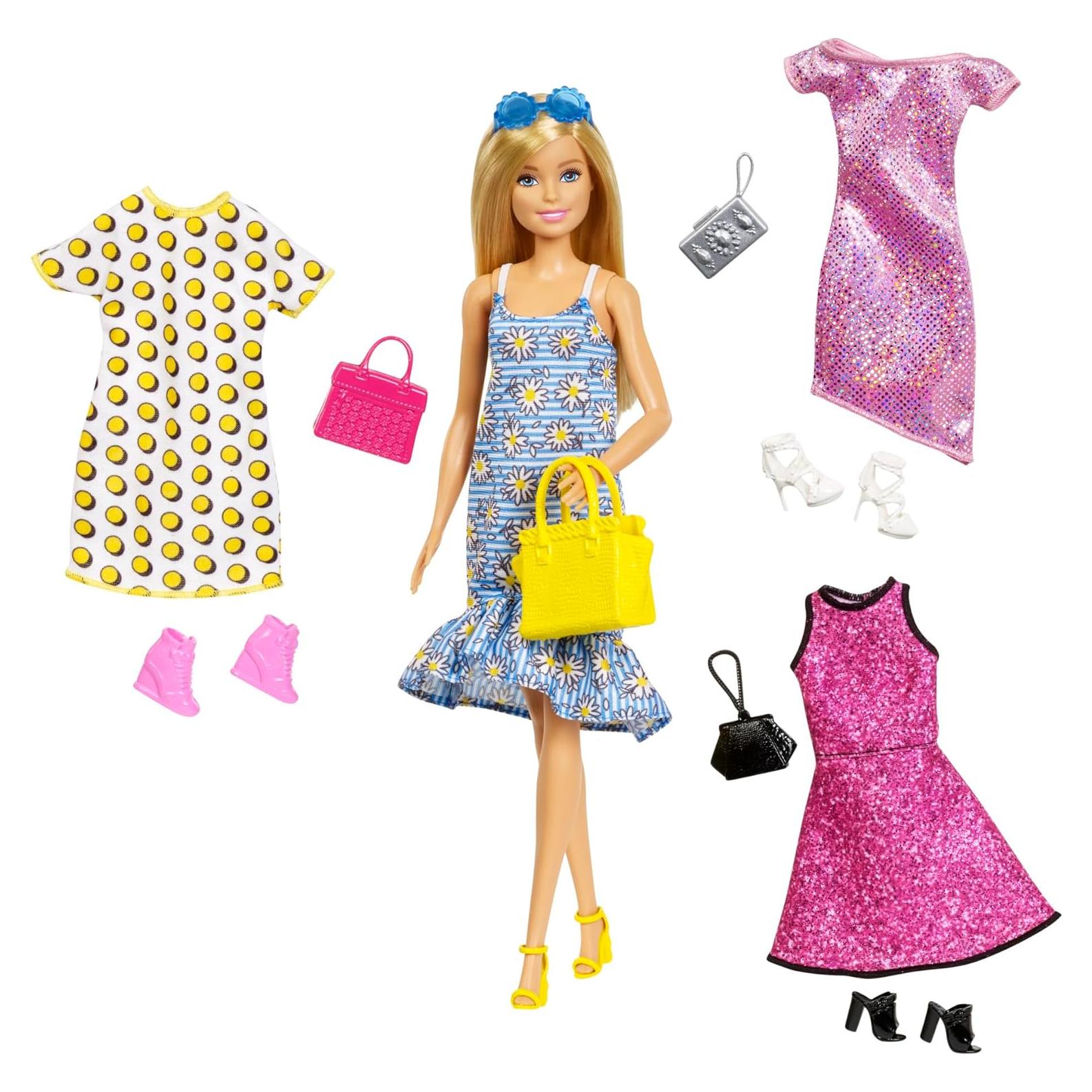 Muñeca Barbie Fashionista JCR80 con 4 Modas - 195g