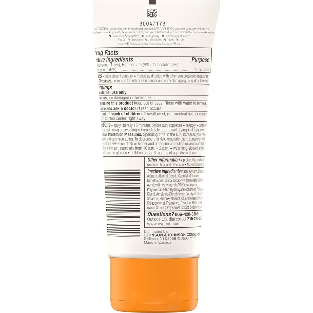Aveeno Proteger + Hidratar Loción Corporal SPF 30 88.7 ml