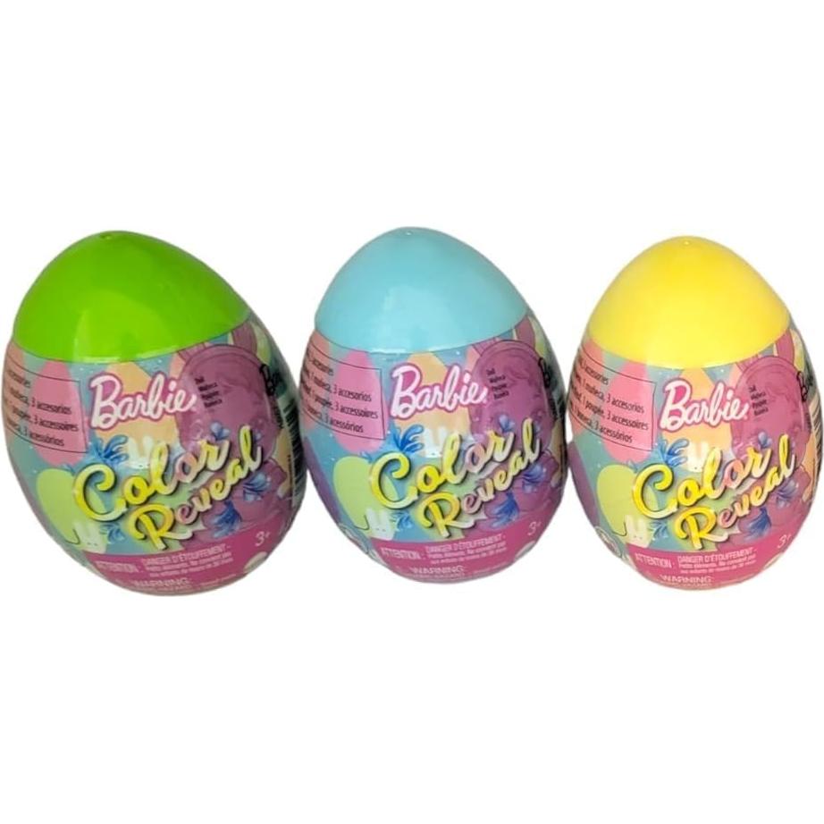 Huevo de Revelación de Color Barbie HJX67 - Paquete de 3 Sorpresas