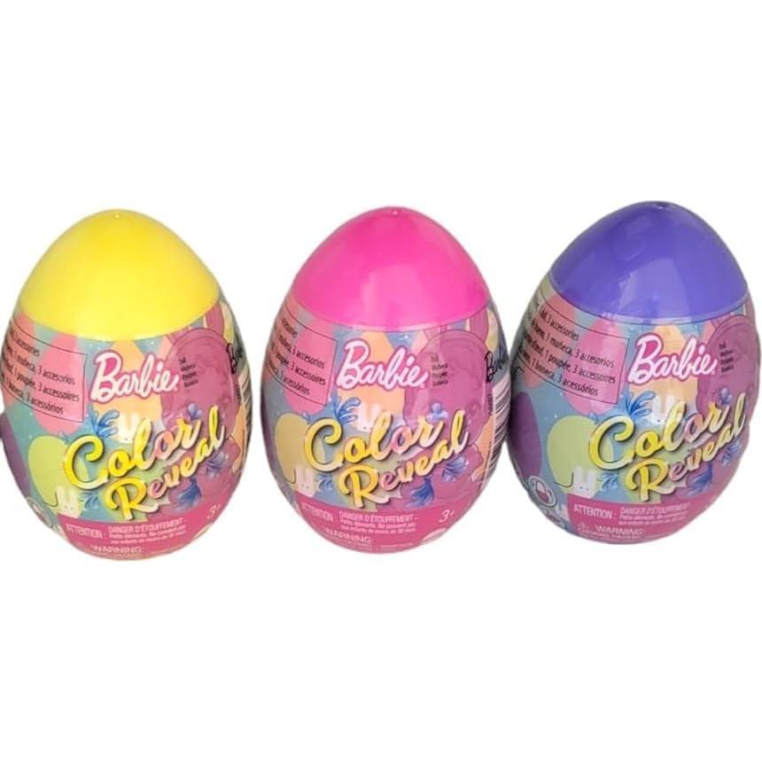 Huevo de Revelación de Color Barbie HJX67 - Paquete de 3 Sorpresas