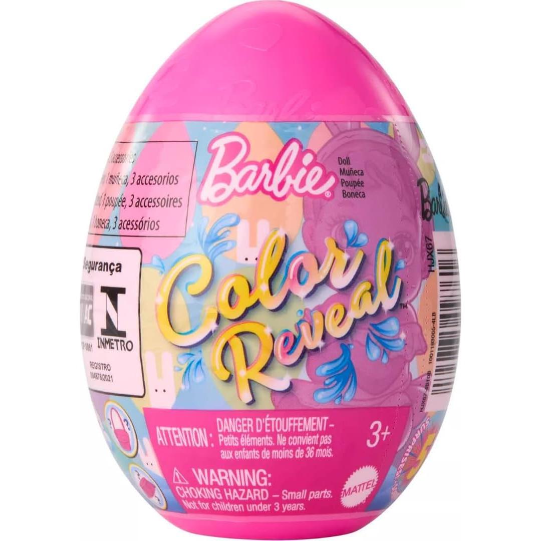 Huevo de Revelación de Color Barbie HJX67 - Paquete de 3 Sorpresas