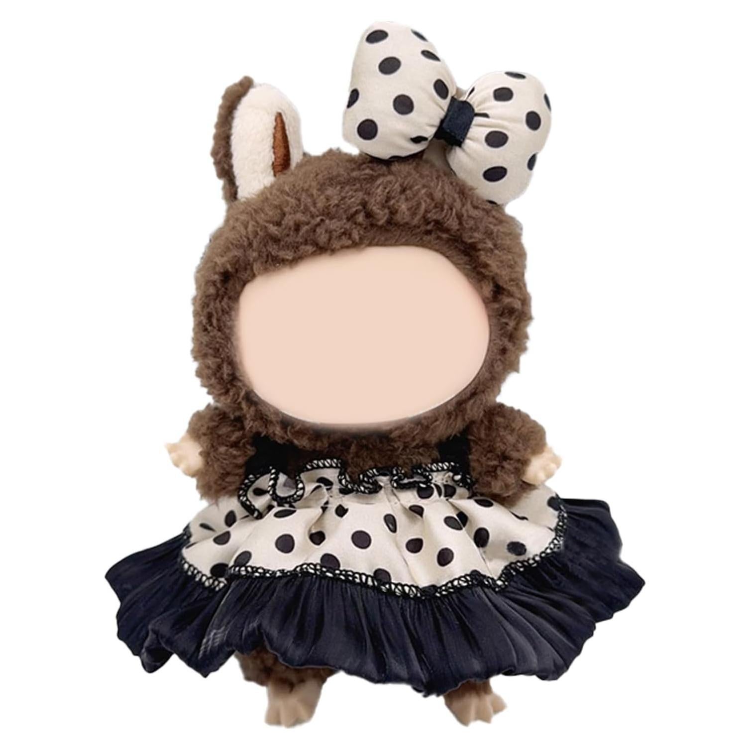 Conjunto de Ropa para Muñeca 17cm QIUTIMIY Vestido Puntos Negros