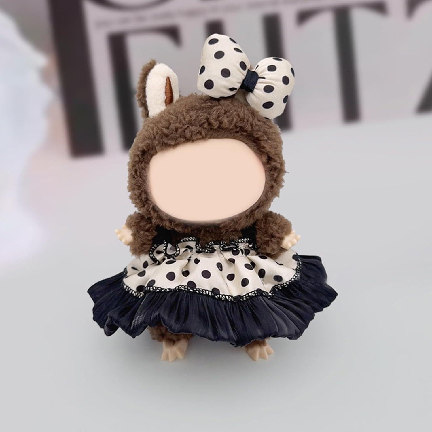 Conjunto de Ropa para Muñeca 17cm QIUTIMIY Vestido Puntos Negros