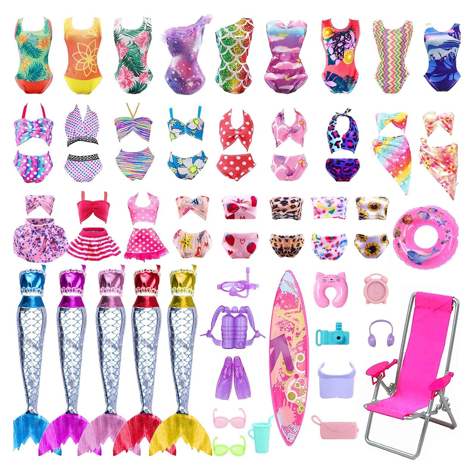 Conjunto de Ropa y Accesorios para Muñecas 40 Piezas Acehome