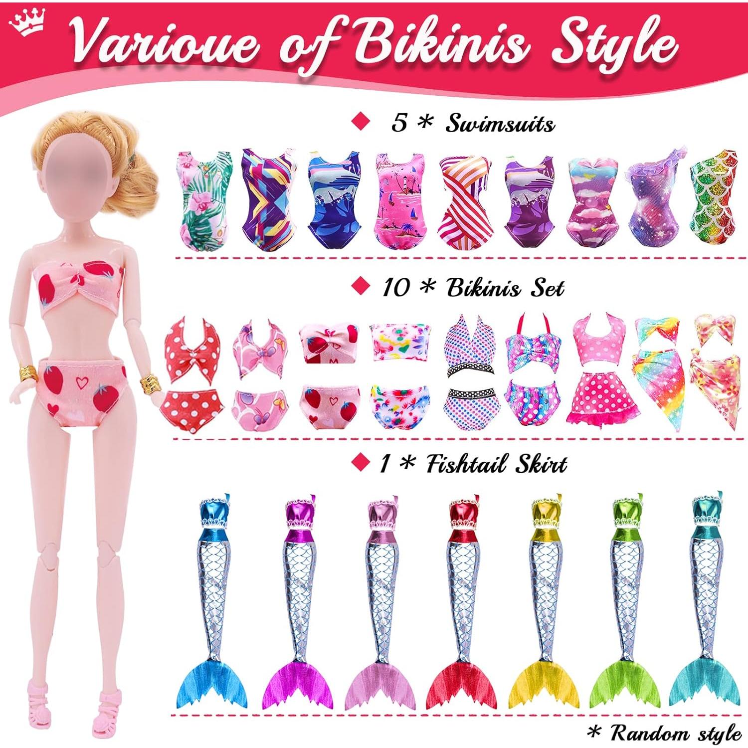 Conjunto de Ropa y Accesorios para Muñecas 40 Piezas Acehome