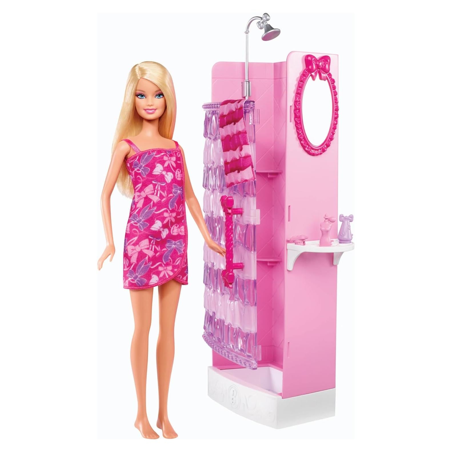 Conjunto de Ducha Glam Barbie con Muñeca y Accesorios