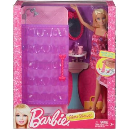Conjunto de Ducha Glam Barbie con Muñeca y Accesorios