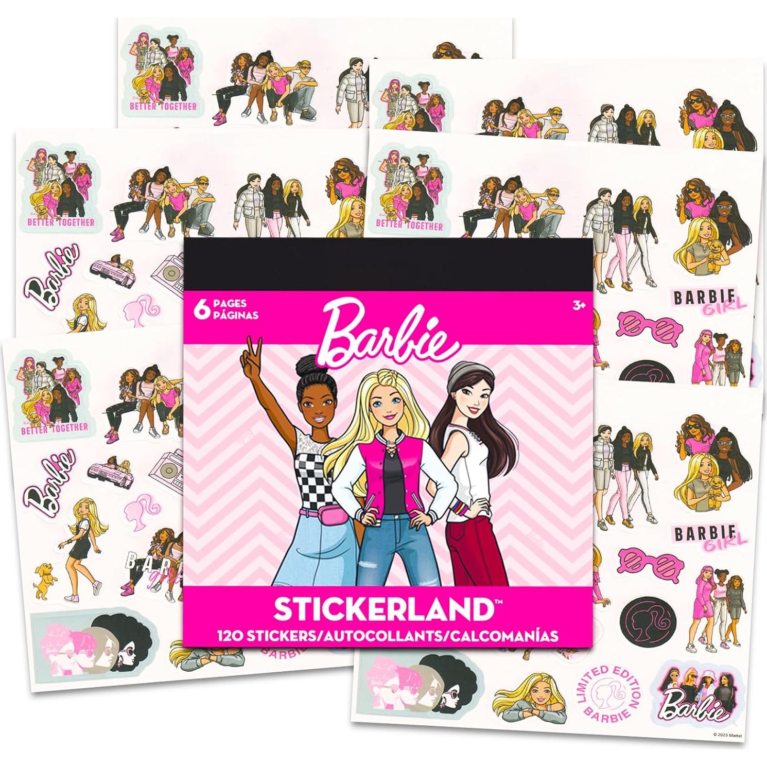 Conjunto de Stickers de Barbie - 12 Hojas para Niñas