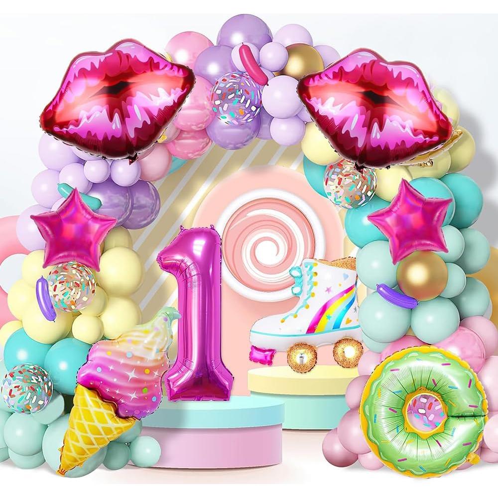 Set de 7 Globos de Fiesta Rosa Fucsia para Niña - MOHLX